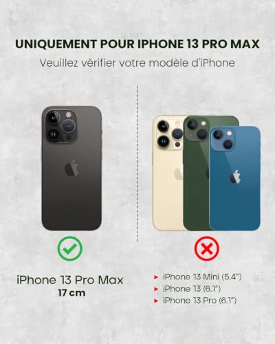 Porter Riley - Étui en Cuir pour iPhone 13 Pro Max (6,7 Pouce). Support/Coque/Portefeuille/étui à Rabat en Cuir véritable de qualité supérieure (Tan) – vue 2
