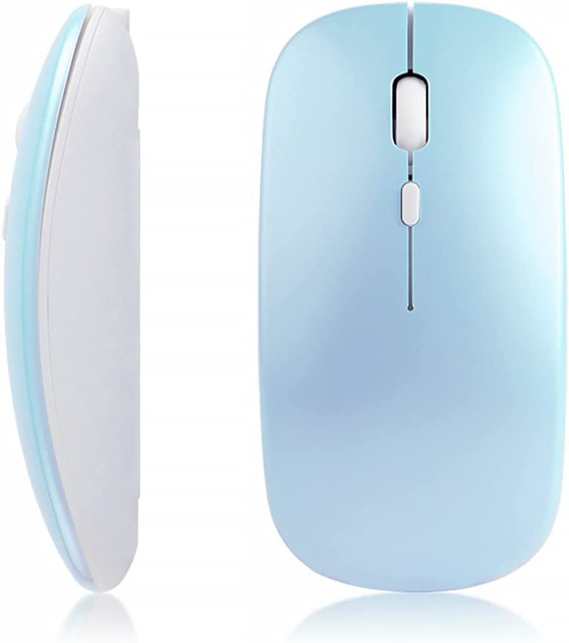 URMARKBluetooth Mouse,Rechargeable Wireless Mouse for MacBook Pro/MacBook Air,Bluetooth Wireless Mouse for Laptop/PC/Mac/iPad pro/Computer (Light blue)
