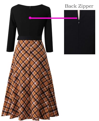 Image of VFSHOW Womens Work Business Casual Church Pockets Belted A-Line Midi Dress