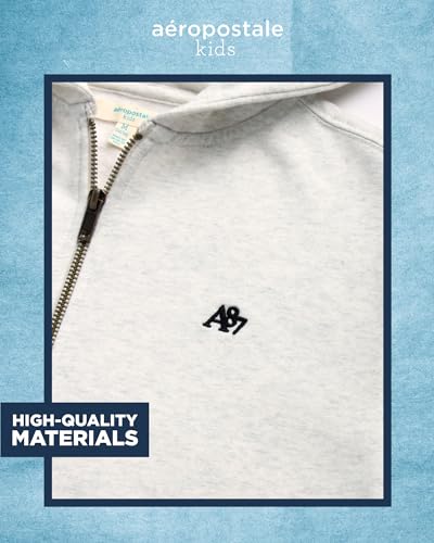 AEROPOSTALE Boys' Hooded Sweatshirt - Soft Fleece Full Zip Up Hoodie with Kangaroo Pockets - Jackets for Boys (Sizes: 4-16)3