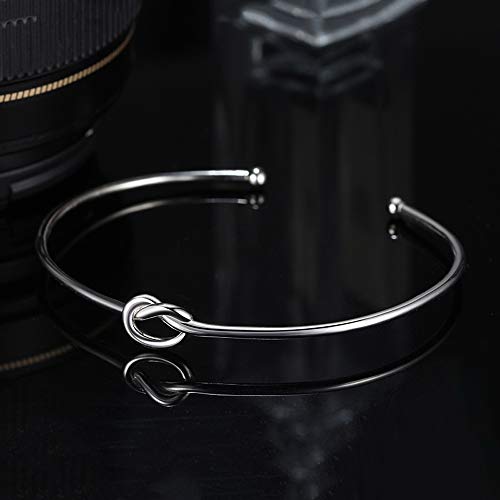 Ginger Lyne Collection Infinity Love Knot Bracelet For Women Tie The Knot Bangle Sterling Silver Adjustable Open Stretch Fits Medium To Large Size Wrist Friendship Bridesmaids Gift #TOP2
