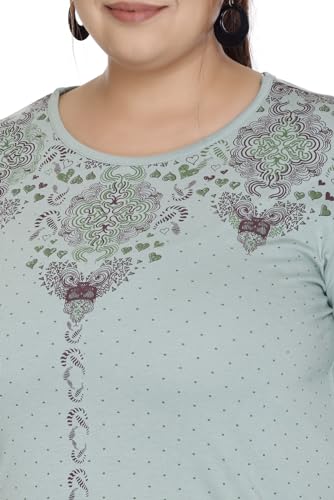 Image of Women Printed Full Sleeve Cotton Tshirt with Side Slits & Pocket | Small - 7XL Size