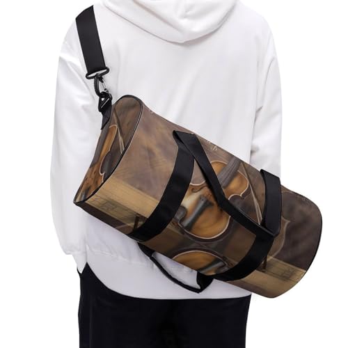 Duffel bag violon vintage sac de voyage 45cm multi-usage pour randonnée et gym