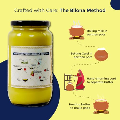 Image of Pure Whites A2 Cow Ghee 500 ml | Traditional Bilona Method | Homemade Organic Fresh Ghee Cow Milk | Danedar Texture & Rich Aroma | Lactose Free, Pure, Natural & Healthy | Rich in Omega 3 and 6