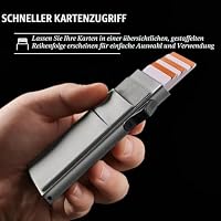 YESIIW Minimalistische Brieftasche-RFID-Schutz-Kartenhalter-Pop up Geldbörse-Schlankes Kartenetui mit Münzfach, Geldbörse Herren Klein Portmonee Slim Wallet for Men Grau – Ansicht 3