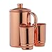 Copper Pitcher 50.72 oz with 2 Tumblers Set | Pure Copper Water Jug & Tumblers Set for Home & Wellness, Plain Finish Handcrafted for Daily Hydration & Natural Living