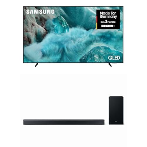 Samsung QLED 4K TV Q7FA 85 Zoll (214 cm) UHD AI Fernseher mit Quantum Dot für Reale Farben HW-B760GF B-Serie 5.1-Kanal-Soundbar mit kabellosem 6,5'-Subwoofer, Dolby Digital 5.1 & DTS Virtual