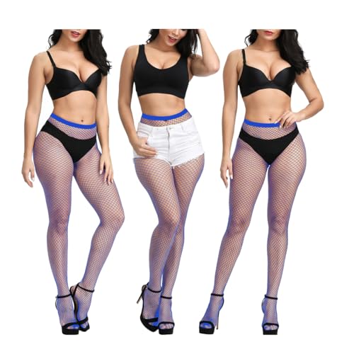 Image of Women Fishnet Stockings, High Waist Fishnet Tights Thigh Stockings Pantyhose