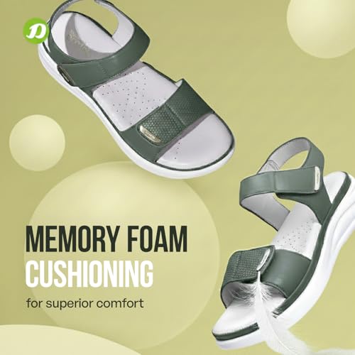 Image of DOCTOR EXTRA SOFT Women's Ultra Lightweight Sandals with Memory Foam Cushion|Stylish & Comfortable|Casual & Non-Slip|Diabetic & Orthopedic Flip Flops with Adjustable Strap Ladies & Girls New-D-610