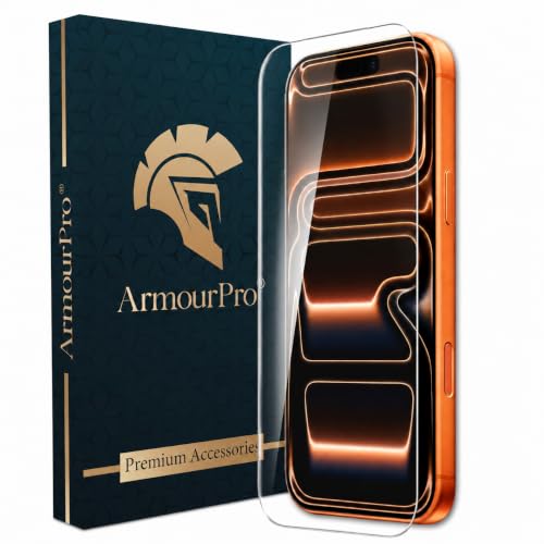 Image of ArmourPro Borderless Tempered Glass for iPhone 17 Pro - Clear Screen Protector with Anti Dust Speaker Mesh, 9H Scratch Resistant, HD Clarity, Case Friendly, Bubble-Free