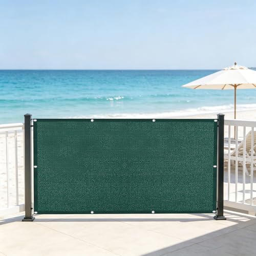 Pantalla de Privacidad 60x250 cm en HDPE verde oscuro para balcón con ataduras 2