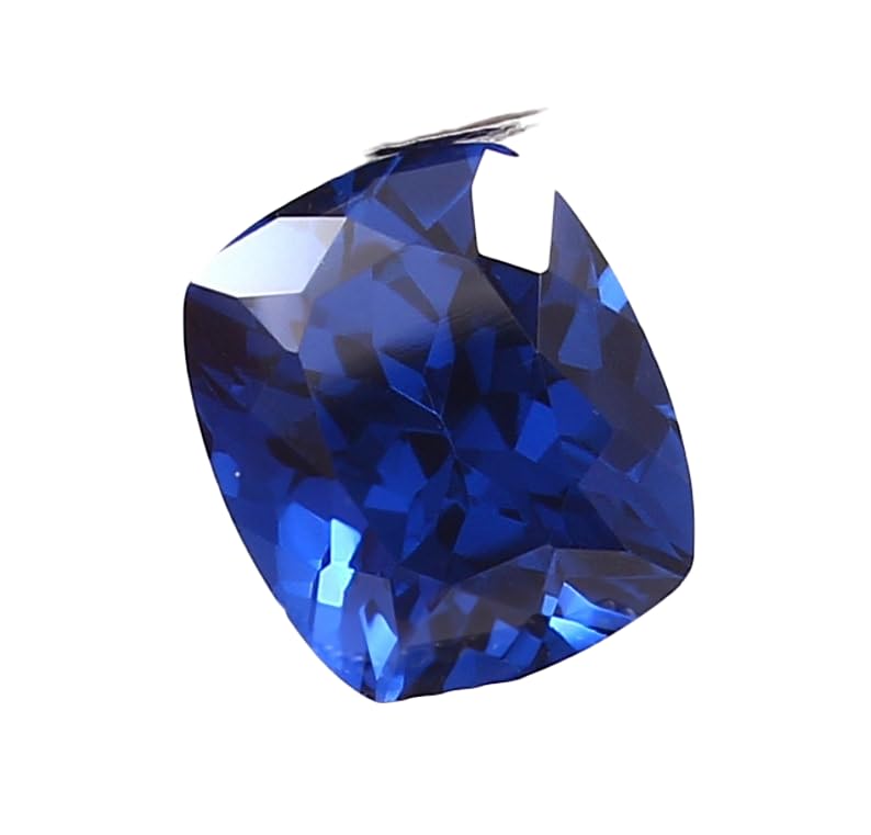 Saphir bleu bleuet naturel 10x12mm en forme de coussin facetté