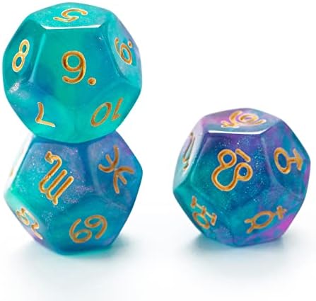 SmartDealsPro 3pcs D12 Astrology Astrological Divination Zodiac Dice image 5
