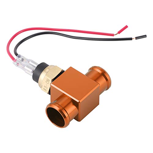 Thermostat Interrupteur de Température de L'eau Radiateur Ventilateur de Refroidissement Capteur de Température pour Moto ATV Hors Route Véhicule Capteur de Température Kit de Commutateur(orange)
