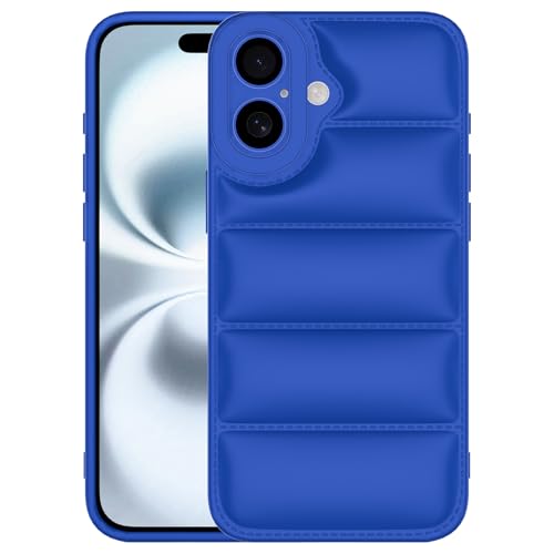 FEJUC Apple iPhone 16pP[X tOfUC \tg tLVu TPU یJo[ Jی X & ϋv ϏՌ h~ ptB[P[X iPhone 16p (u[)