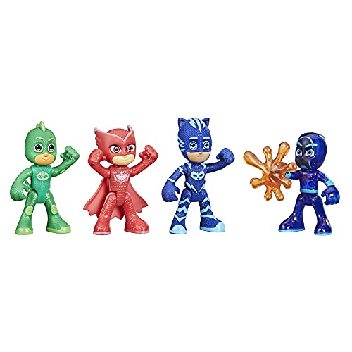 Casitas, Toy PJ Masks Night Time Mission - Juego de Cifras de acción Que Brillan en la Oscuridad, Juguete Preescolar para niños a Partir de 3 años, 4 Cifras y 1 Accesorio