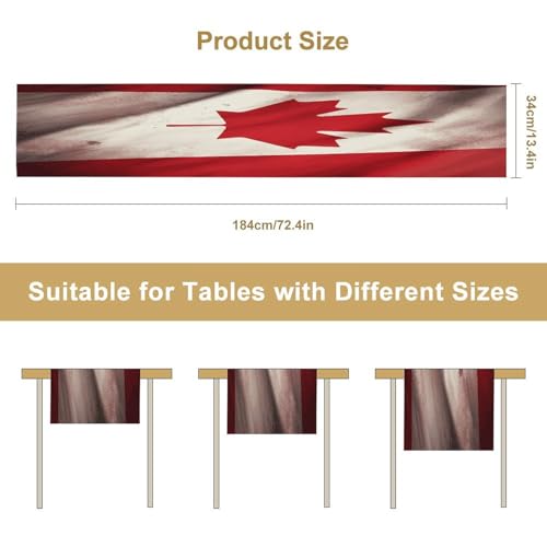 Chemin de table drapeau canadien lavable pour protéger et décorer la table - 3