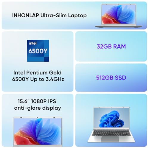 Laptop 32GB RAM 512GB SSD, Pentium 6500Y, 15.6" FHD IPS Win11 miniatura 2