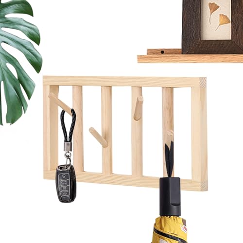 Genérico Perchas de Pared | Soporte Giratorio 360° de Madera,Perchero Decorativo con Ganchos | Para Bolso Sombrero Llave Entrada Sala De Estar Dormitorio Baño Cocina Apartamento