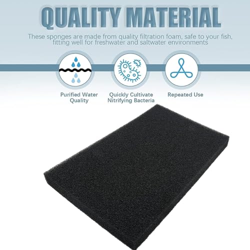 Image of VAYINATO Aquarium Black Bio Sponge Uncut Full Piece 30 * 50 * 2 CM (Can Be Cut 30Cm*10Cm - 5 Pcs) Reusable Filter Sponge for Aquarium Fish Tank | Cut to Fit Any Size (Medium Porus) By Petzlifeworld
