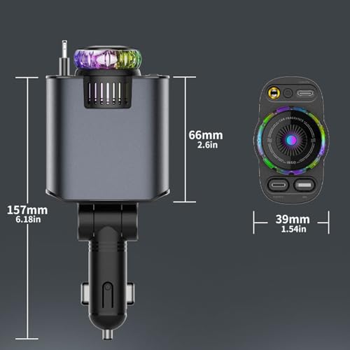 Chargeur de voiture rétractable 66W avec projecteur étoile et diffuseur de parfum Teksome - 6