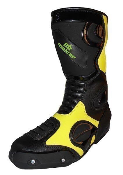 Botas supermotard MTR amarillo flúor con suela antideslizante