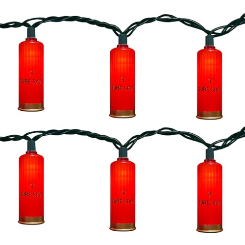 QZFGYAN 8.5Ft LED Shotgun Shell String Lights with Green Wire