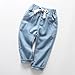 Toddler Boy Jeans Little Boys Strechy Fashion Elastic Waist Straight Leg Denim Pants Baby Pull on Baggy Sweatpants Joggers Light Blue