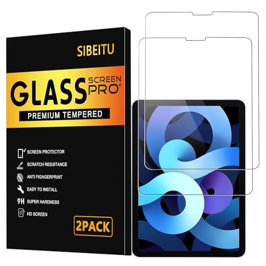 SIBEITU 2 Pack Screen Protector for iPad Air 5th 4th Generation 10.9 Inch 2022/2020, HD Clear 9H Tempered Glass for iPad Pro 11 Inch 2022/2021/2020/2018, Case Friendly, Resistant & Touch Sensitive