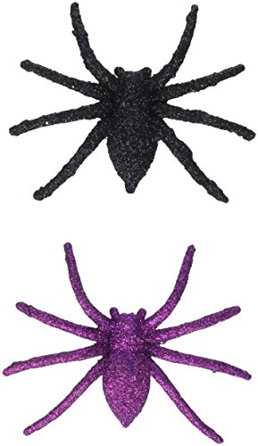 Fun World Enter If You Dare Black Green Glitter Spiders 2in NIP