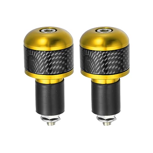 Poignées de guidon moto 22mm 7/8 X AUTOHAUX couleur doré avec embouts de barre pour moto et scooter