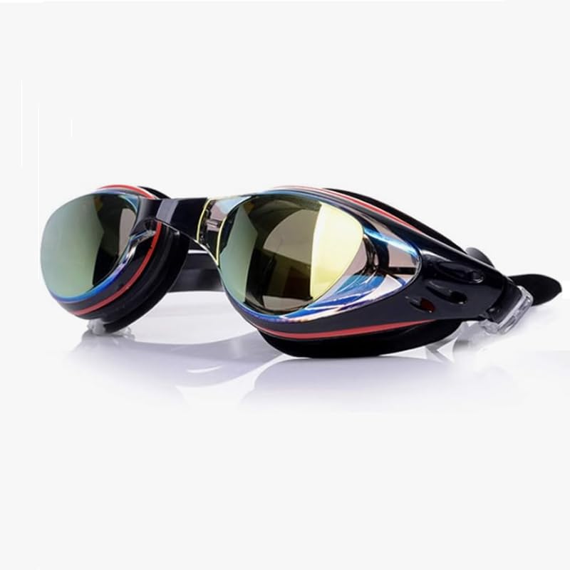 YueTeng Myopic Swimming Goggles, Optical Swimming Goggles with Prescription Dioptres: -1.5 to -8.0, No Leakage, Anti-Fog UV Protection, Wide Vision for Men Women (-7.0)