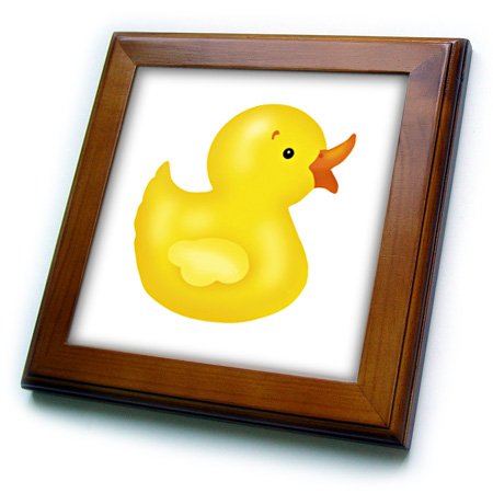 3D Rose Big Yellow Rubber Duckie Framed Tile, 8
