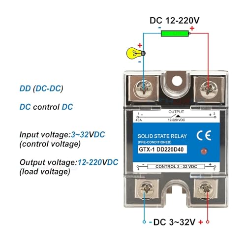 Relais statique monophasé commande AC 80A semi-conducteurs SSR - 6