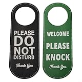 Türschild zum Aufhängen, Aufschrift "Do Not Disturb Please Knock", geeignet für Tagungsräume, Hotels, Bars und Einkaufszentren, schwarz + grün