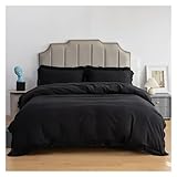 BDDCYWY Camilla de Cama de Cuatro Piezas Cama de Cuatro Piezas Llegada Soft Strish Queen Dudvet Set Fating y cómodos Juegos de Cama de edredón Negro sólido de edredón (Bianco-Queen