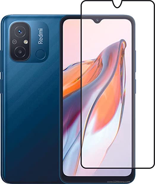 Image of ZARALA Tempered Glass Screen Protector Compatible for (Black) with Edge to Edge Coverage and Easy Installation kit (Redmi 12C)