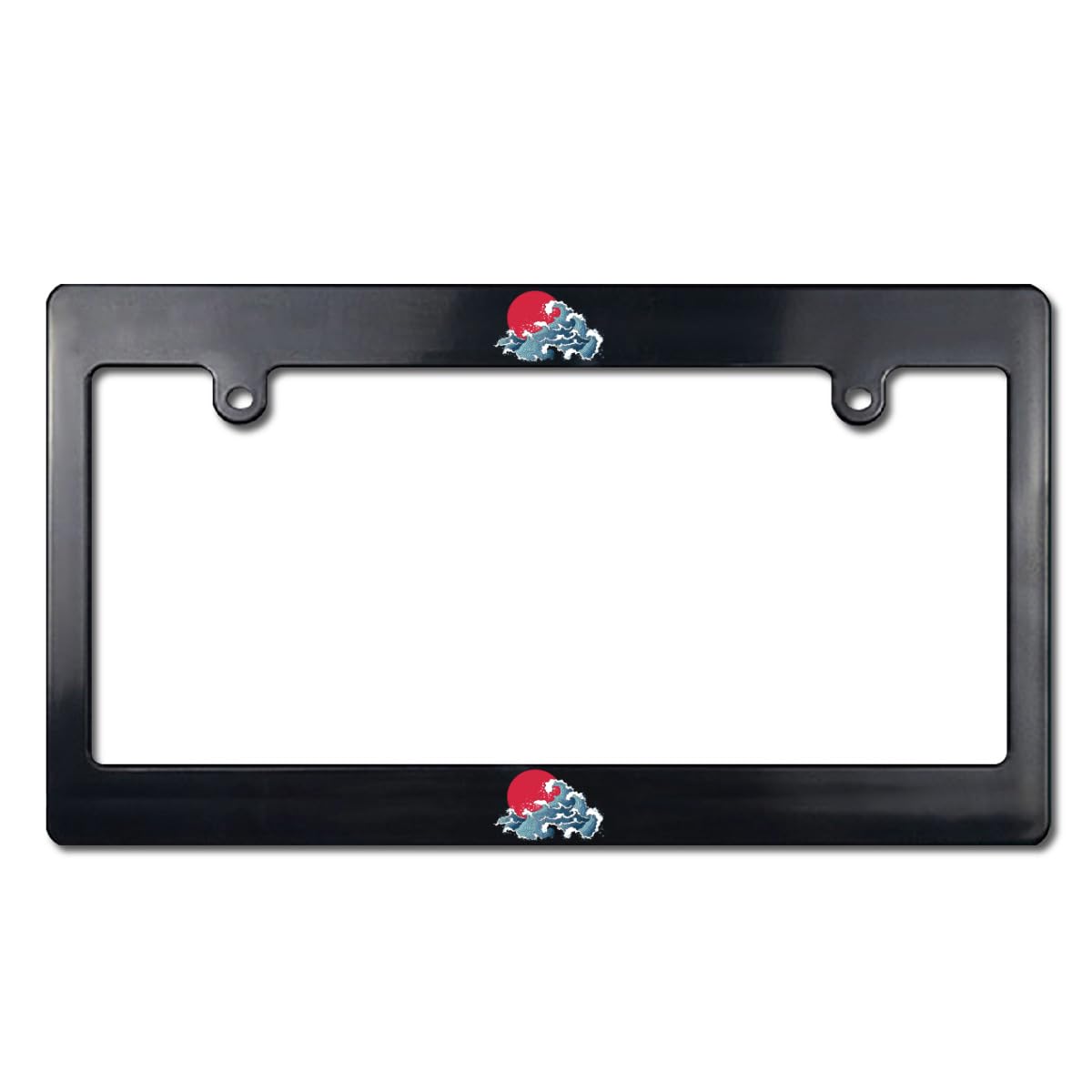 Amazon.co.jp: 波 和風 日の出 ナンバーフレーム 前後2枚セット