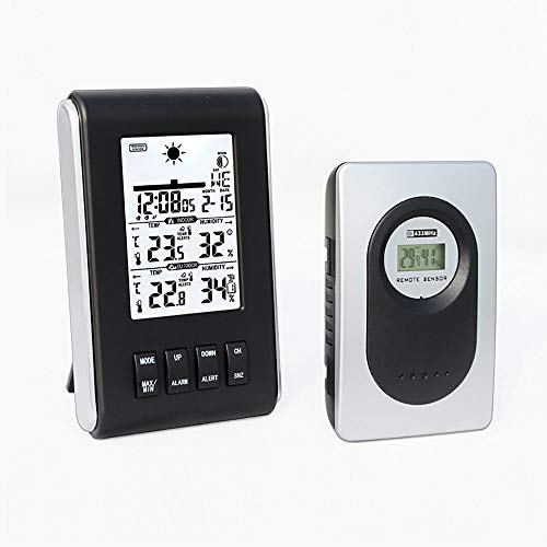 Wetterstation mit Digitales Farbdisplay mit Außensensor Innen- und Außentemperaturanzeige Uhrzeitanzeige Mondphase Uhren mit Wettervorhersage