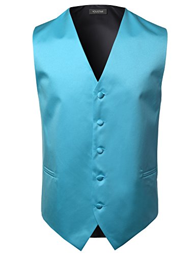 Youstar Men's Classic Solid Suit Vest in