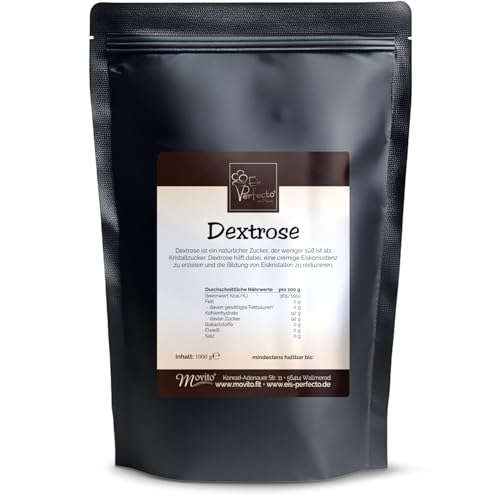 Dextrose eine natürlicher Süße der perfekte Schlüssel zur Herstellung für dein hausgemachtes Eis Vielseitig verwendbar auch zum Kochen und Backen Inhalt:1000 g | Movito