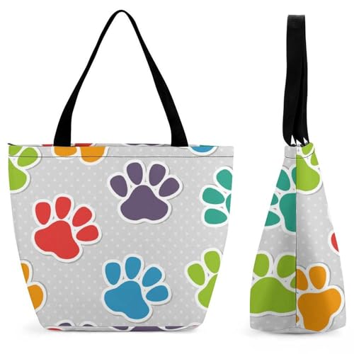 Sac à main pour femme Pattes Colorées grand format de voyage 28x18x32 cm