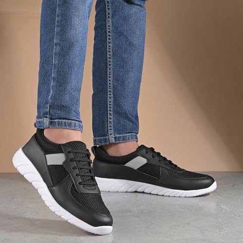 Image of Centrino Lightweight Sneakers for Men | Shoes for Man Stylish | Casual Breathable Lace-Up Canvas Walking Shoes | Cushioned Insole for All-Day Comfort | Anti-Skid Sole | Comfortable Mens Shoes Daily (6822)