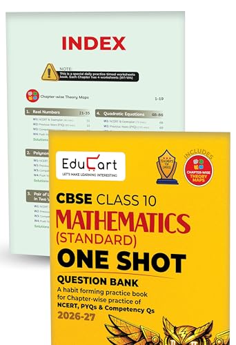 Image of Educart CBSE Class 10 One Shot Question Bank Bundle 2026-27 | Science, Maths Standard, English & SST | Chapterwise NCERT Qs, PYQs & Competency-Based Qs | CBSE 2027 Exam