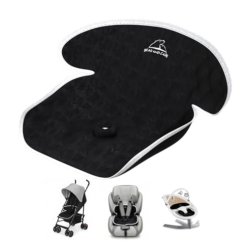 Image of Bear and Care - Piddle Pads - Strollers, Bouncers & Car Seat Pad, Waterproof & Machine-Washable Cover on Car Potty for Toddler Toilet Training (Black, Pack of 1)