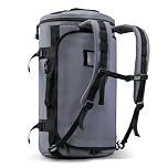 Haimont Large Duffle Backpack Bags Man with Shoe Compartment, Heavy Duty Travel Duffel Bag for Water-resistant, Camping, Gym, Sport, Weekender, 45L, Grey