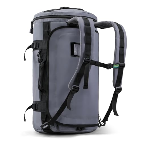 Image of Haimont Heavy Duty Convertible Travel Duffel Backpack, Grey, 45L