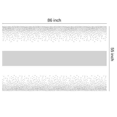 Image of White and Silver Party Decorations Tablecloth, 3 Pack Disposable White Table Cover Printed Silver Table Runner for Birthday Baby Bridal Shower Wedding Anniversary Graduation, 86in x 55in