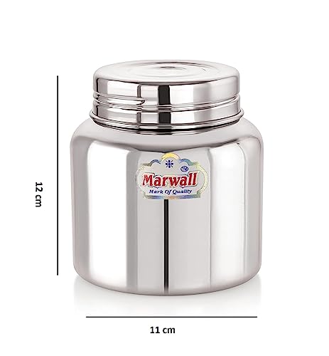 Image of Stainless Steel Jar /Dabba /Canister for Kitchen Storage with Thread Style Fitting-750ml(Pack of 2)