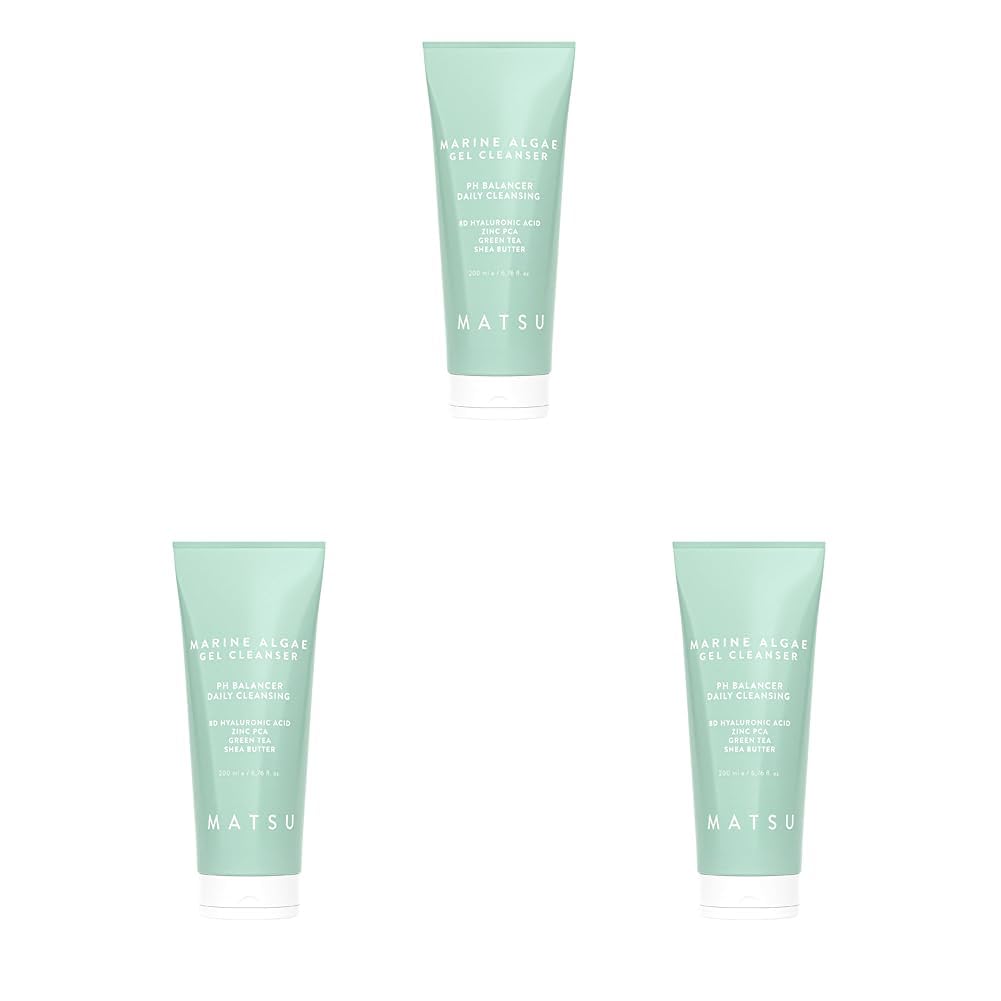 Matsu Professional Marine Algae, Sebum Dengeleme Günlük Yüz Temizleme Jeli, 200 Ml (3 paketi)